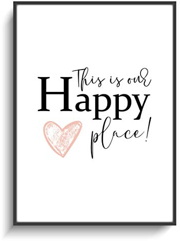 Poster DIN A4 Happy Place! 2 Kunstdruck Wanddekoration Bild ohne Rahmen