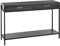HOMCOM Table Console Table d'entrée Design Industriel dim. 120L x 30l x 81H cm 2 tiroirs étagère Acier Noir Panneaux Particules Bois Gris