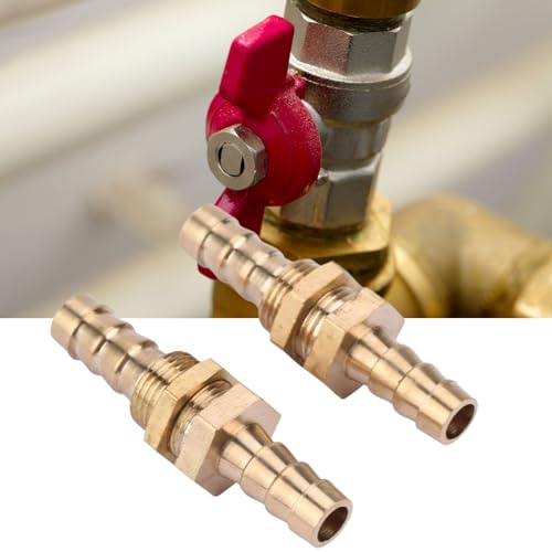 Jadeshay Schottrohrschlauch Barb Messing Schottrohrverschraubung Anschlussadapter 2 Stck(6mm)