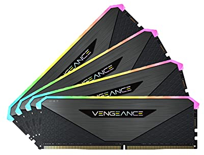 Corsair Vengeance RGB RT 64 GB (4 x 16 GB), DDR4 3200MHz C16 Memoria per Desktop, Illuminazione RGB Dinamica, Ottimizzato per AMD 300/400/500 Series, Compatibile con Intel 300/400/500 Series, Nero
