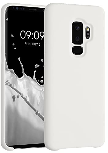 kwmobile Case for Samsung Galaxy S9 Plus Case - Soft Cover - Shockproof Silicone - Wireless Charging White Matte