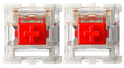 kutethy Gateron G Red Pro Switches vorgeschmierte 3-polige RGB SMD Linear für mechanische Gaming-Tastatur (108 Stück, rot)