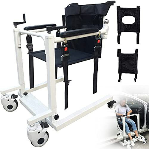 RCBDBSM Toilettenstuhl, Fahrbarer Duschstuhl, Toilettenrollstuhl, Hauspflege Patientenlift für Zuhause, Höhe und Breite Verstellbar, Rehbarer Joystick, 360° Radlift Patienten, Bis 150 kg,B