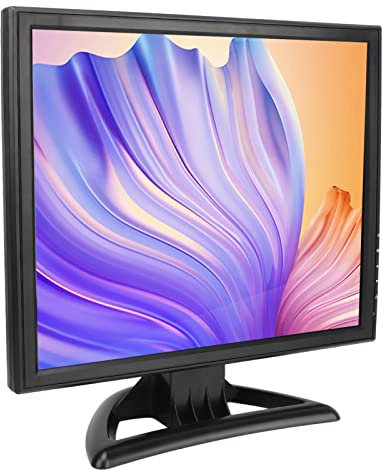 Monitor de PC de 17 Pulgadas Pantalla LED Ajustable 720P 1080P HD para Monitoreo de Computadora Portátil (Enchufe de la UE)