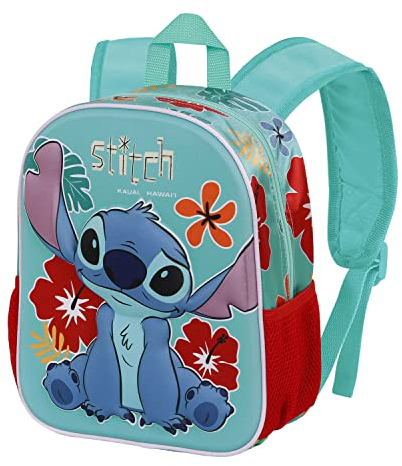 Disney Lilo y Stitch Tropic-Mochila 3D Pequeña, Azul, 26 x 31 cm, Capacidad 8.5 L