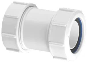 Z28M Compression Straight Coupler White 50mm x 50mm, Material Polypropylene & Rubber, Pack of 1