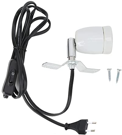 Tbest Terrarium Lampe, Schildkröten Wärmelampe Keramikfassung E27 Terrarium Lampenfassung E27 drehbare Reptil Haustier Clip Wärme Lampe Birne Basis Sockel Halter 300W