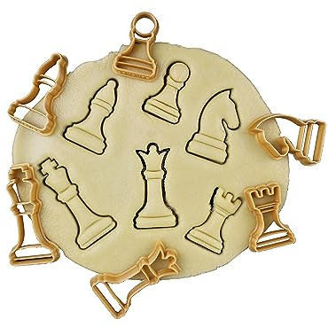 3DKOUPE - Keksausstecher Schachspiel - 6 Stück - König, König, König, Spieler, Verrückt, Reiter, Turm