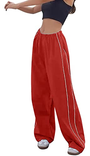 Xbemkste Lose Cargohose für Damen, Retro-Multi-Tasche, niedrige Taille, Kordelzug, Schweinenase, Schnalle, schmale, gerade gewebte Freizeithose Snowboard Damen Hose