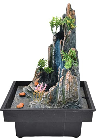 Steingarten-Brunnen, Klassischer Steingarten-Brunnen, Steingarten-Wasserfall-Design, Feine Verarbeitung, Breite Anwendbarkeit, Tischbrunnen, Steingarten für den Innenbereich, für