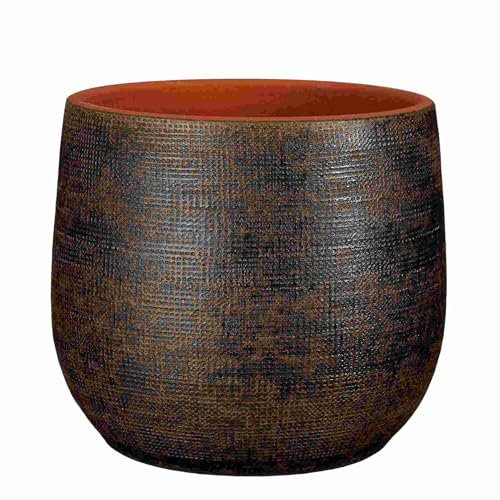 Mica Decorations Pot de Fleurs Enrique - 28x28x25 cm - Terre Cuite - Vert foncé
