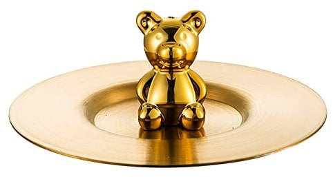 Stainless Steel Bear Cup Cover, Decorative Cute Universal Cup Lid Dust Cup Lid Coffee Mug Lid, Suitable For Mug Cup Glass Cup (Gold)