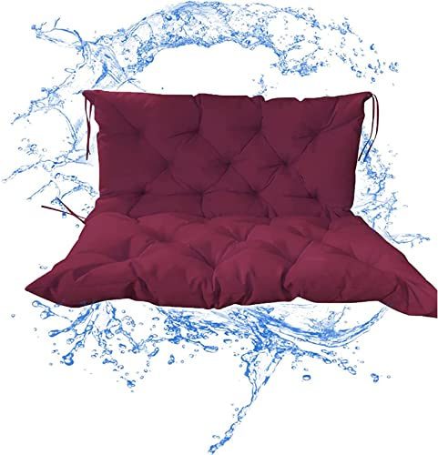 ZTGL Gartenbankauflage mit hoher Rückenlehne, 2 Sitze, Outdoor Bankauflage Wasserdicht Sitzkissen für Gartenbank & Hollywoodschaukel,Lila,60x40inch
