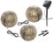 Esotec Solarkugeln Ambrosia, 3er Set, Farbe Messing antik, D=15cm, 2m Solarkugel Lichterkette, Akku, Solarmodul, Erdspieß, Bodenleuchte, Kugelleuchte, Kunststoff, Outdoor, außen, wetterfest 103030