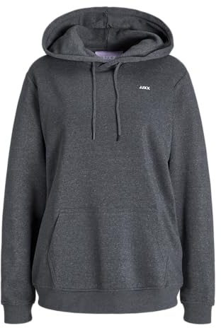 JJXX Damen Jxabbie RLX Ls Every Hood SWT Noos Sweatshirt, Dark Grey Melange, M EU
