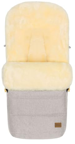 Fillikid Winterfußsack Bernina Lammfell Exklusiv Kinderwagen, Buggy | Winterfußsack wind- & wasserabweisend | Warmer Kinder Fußsack echtes Lammfell herausnehmbar | Baby Fußsack ab 0 Monate