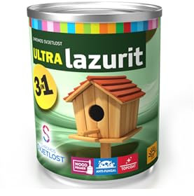Chromos Svjetlost Ultra LAZURIT 3-in-1 Wood Coating – Transparent Solvent-Based Protection for Interior & Exterior Wood – Primer, Stain & Finish in One – Teak - 2.5L