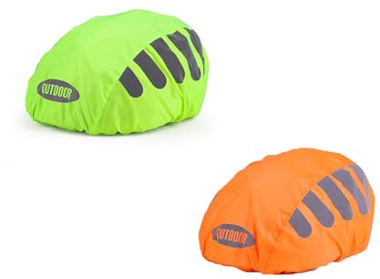 Regenschutz Fahrradhelm, 494 Regenschutz für Fahrradhelm，Regenschutz Unisex, Helm Überzug, Helmüberzug,Reflektierende Fahrrad Regenhaube für alle Helme（2 Pcs）