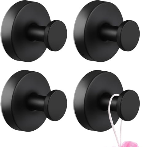 4 Stück Saugnäpfe Mit Haken Belastbar 8kg Ohne Bohren Schwarz Saughaken Handtuchhalter Selbstklebende Haken Extra Stark Wandhaken für Badezimmer Küche Glatte Fenster Wand Glas