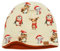 Kleine Könige Mütze Jungen Herbst Winter Kindermütze · Modell Pinguin REH Weihnachtstiere beige · Fleece rost · Größe 74/80 (KU 42-45)