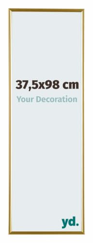 Your Decoration - Bilderrahmen 37,5x98 cm - Gold - Bilderrahmen aus Kunststoff mit Acrylglas - Antireflex - 37,5x98 Rahmen - Evry