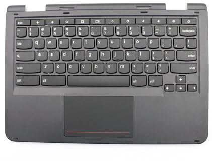 RTDPART Laptop-Handauflage und Tastatur für Lenovo Thinkpad 11e 4. Generation Chromebook Englisch US 01HY424 Schwarz ohne Hintergrundbeleuchtung Neu