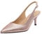 NUMALEO Slingback Heels for Women Pointed Close Toe Kitten Heels Patent Pumps Dress Party Comfy Stiletto 2.5 Inch Dress Shoes, Rose Gold Rhinestone, 9.5