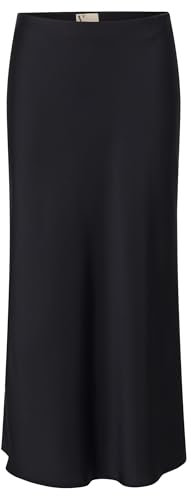 Vera Mont Damen Satinrock wadenlang 36, Schwarz