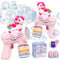 2 Pack Bubble Gun,Bubble Machine for Kids with 2 Bottles Refill Solution, Unicorn Bubble Maker for Toddlers 3-8 Bubble Blower Toy for Girls Kids Summer Outdoor Party Garden Toys Birthday Gift