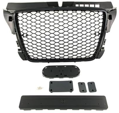 Griglia a nido d'ape nera lucida adatta per Audi A3 8P Facelift 08-13