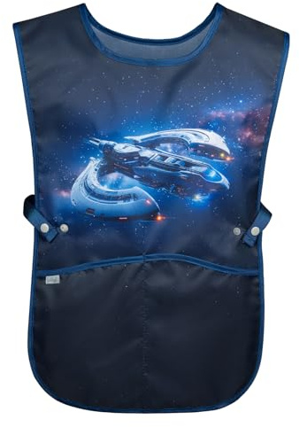 Baagl Kinderschürze Mädchen Jungen Kochschürze Kinder, Schürze Malschürze Bastelschürze für Kinder (Space Ship)