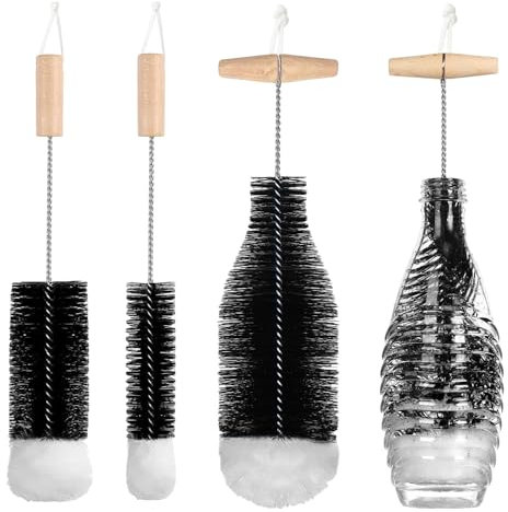 XPJBKC 35cm Flaschenbürste Kompatibel mit Sodastream Glasflasche, 3pcs Flaschenbürste für Glasflaschen Flaschenreiniger, Flaschenreiniger Bürste für Glaskaraffe/Sodaflaschen/Babyflaschen/Trinkflaschen