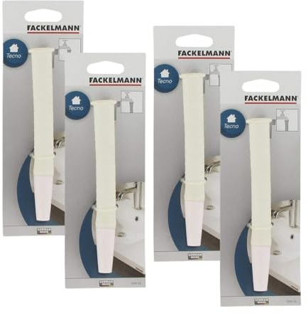 Fackelmann Lot de 4 Brise-jet de robinet en caoutchouc 16,2 cm universel | Jet mieux dirigé, Lot de 4, Caoutchouc blanc, 16,2 cm, Pour robinet de cuisine, Simple à installer, Autre accessoire évier