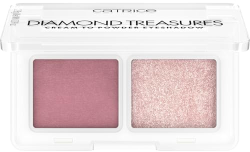 Catrice Diamond Treasures Cream to Powder Eyeshadow, Lidschatten, Nr. 020, Pink, 2 Pink-Töne, langanhaltend, hochpigmentiert, glitzernd, vegan, Nanopartikel frei, ohne Parfüm, ölfrei, 1er Pack (2.8g)