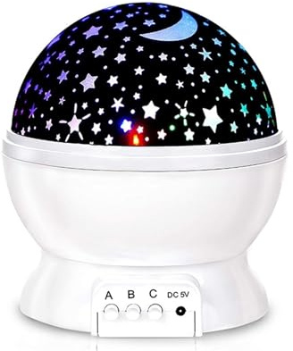 YFDGD Proiettore Stellato Luce Notturna Rotante Cielo Luna Lampada Galassia Lampade Decorazione Camera Da Letto Casa Luci Di Natale Starlight For Bambini Regalo Immagini Chiare(3W White)