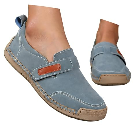 Hsternexy Montela Zapatos Mujer - Zapatillas ortopédicas Cómodas Zapatos de Cuero Indoloro Transpirables Impermeables Zapatos de Running Zapatos de Mujer Zapatos Descalzos de Apoyo Zapatos Casuales