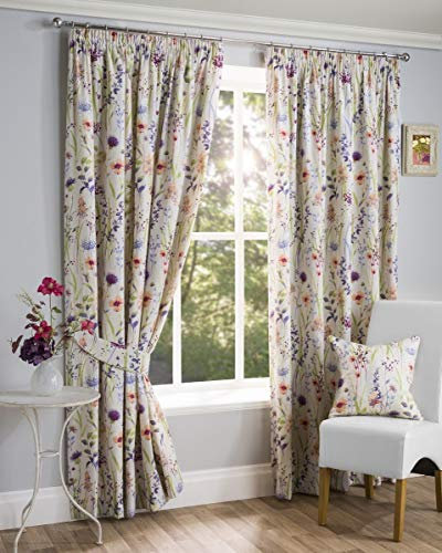 Sundour Hampshire Pencil Pleat Curtains 66 x 54, Half Panama Polycotton, Multicolour 124021683