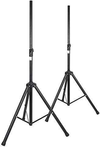 Vonyx Lightweight Speaker Stands Pair - Adjustable Aluminium PA Tripods 1.8m Height, 30kg Capacity, Foldable DJ Speaker Support with 35mm Tubes, Ideal for Stage, Events & Mobile DJs
