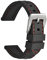 WOCCI 20mm Wasserdichtes Silikon Gummi Uhrenarmband mit Silberner Schnalle (Schwarz)