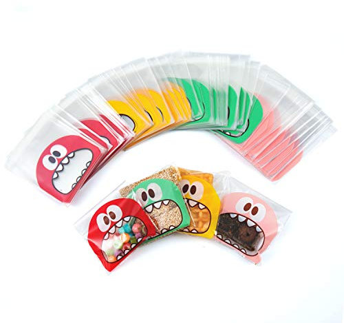 Comius Sharp 400 Pcs Sachet Bonbon Plastique Sac Auto-Adhésif Transparent Sacs pour Chocolat Gâteau Biscuit Bonbon Friandise Anniversaire Noël Mariage