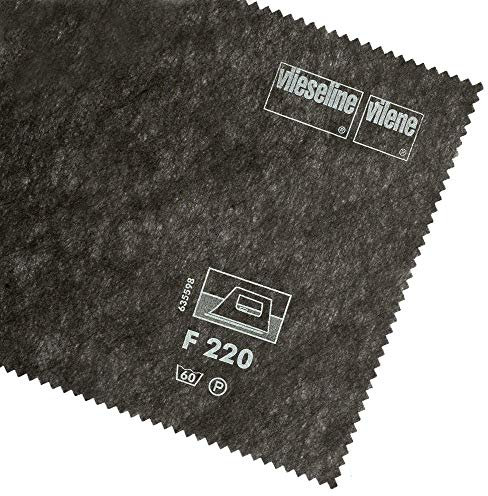 Vlieseline/Vilene Medium Weight Iron On Non Woven Interfacing F220 90cm Wide in White Or Black (Black (326), 0.5 Metre)