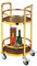 Servierwagen Barwagen Beistellwagen Allzweckwagen Teewagen 2 Tier Spiegel Stahl Küchen-Barwagen Schlanke Runde Mit Bremse Gummirad, Last 60 Kg (Color : Gold-a)