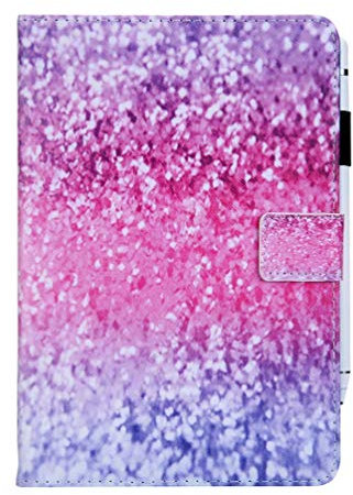 AIFILLE Pochette Tablette 10.1 Universelle Coque Motif Paillette Sable Violet Rose Femme Fille Housse en Cuir PU Anti Choc 360 Protection Rigide Accessoires pour 9.5-10.5 Pouces Tablette Tactile