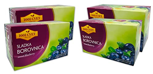 Tè alla frutta delle Alpi – La migliore tisana al gusto di mirtillo 4 confezioni da 20 bustine (80 bustine di tè) (tè dolce ai mirtilli - 80 bustine)