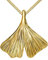 JEVELION Goldkette Anhänger 585 Gold 14Karat 14K mit Ginkgo-Blatt Gold für Damen Mit Kette Länge 60 cm