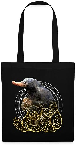 Spreadshirt Phantastische Tierwesen Niffler Stoffbeutel, One size, Schwarz