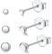 JeweBella 3PCS Ohrringe Silber 925 Damen Klein Runde Knorpel Tragus Hypoallergene Ohrstecker Set für Damen Mädchen Schmuck Geschenk Gold/Silber/Rosegold 2/3/4/mm