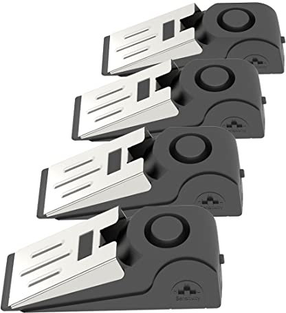 4 Packs Upgraded Door Stop Alarm Portable Wedge Door Stoppers Security Alarm 120db Entrance Alert Loud Door Stop Alarm for Travel Home Apartment or Dorm Battery Included (4 Packs)