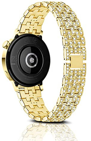 PaceBid 22mm Metall Armband Kompatibel mit Huawei Watch 5 46mm/GT 5/5 Pro/GT4/GT3/GT2/3Pro/Watch4 (46mm), Damen Diamant Bands Metall Armbänder für Huawei Watch 4 Pro 48mm/GT 2Pro/Buds - Gold