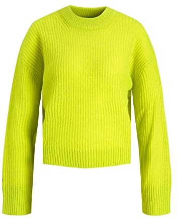 JJXX Jxember LS Fluffy Crew Neck Knit Noos Maglione, Verde Lime, L Donna